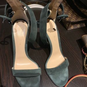 Giavitto Rossi Forrest green suede heels